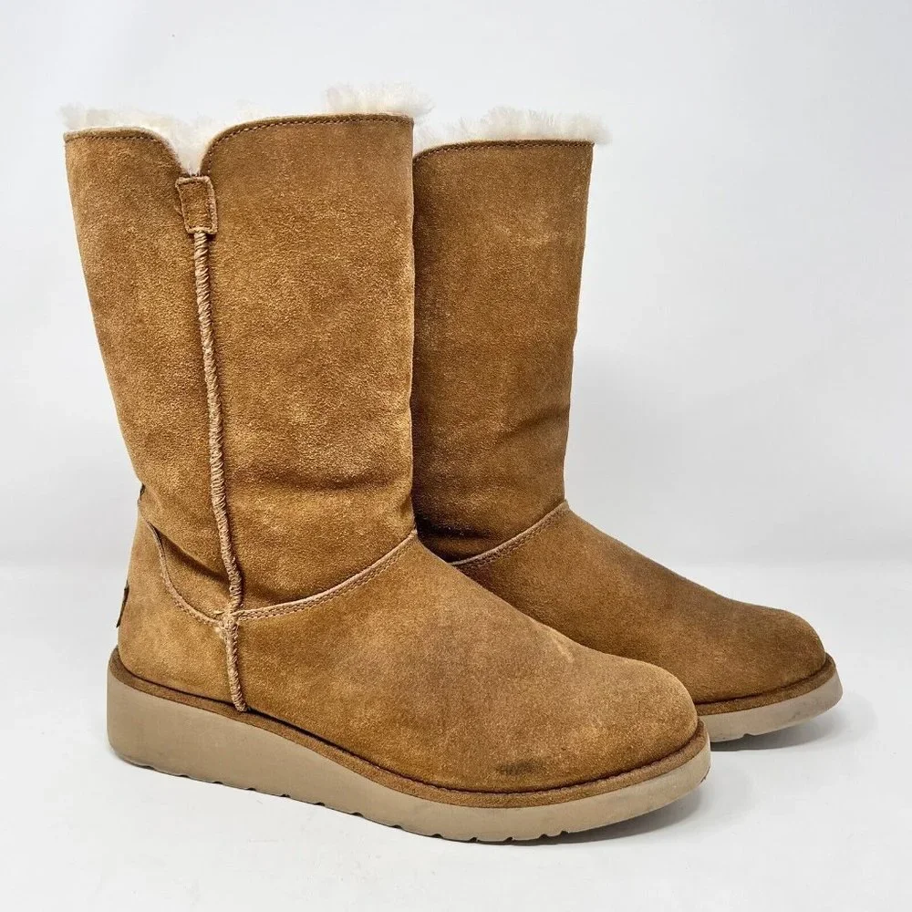 Koolaburra  UGG Women's Brown Shearling Boots‎ Size 7 Style #  1014301